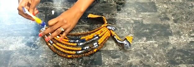 how to make an african fabric rope necklace quick simple tutorial, Making an African fabric rope necklace