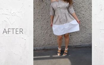How to Make a Button-Down Shirt Into a Cute Off-the-Shoulder Dress