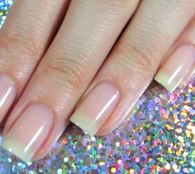 how to do french ombre nails easy diy tutorial, Applying a sheer base coat to nails