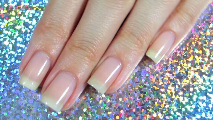 how to do french ombre nails easy diy tutorial, Applying a sheer base coat to nails