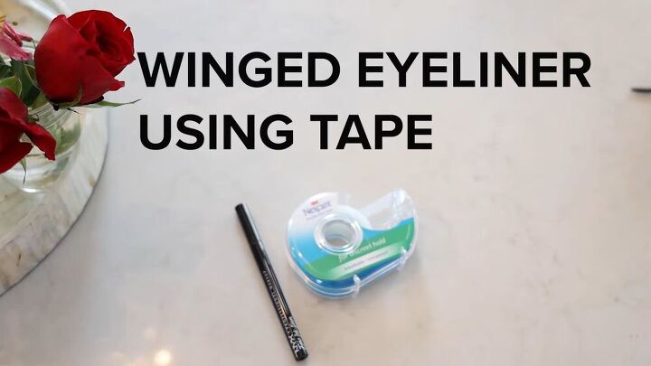 6 easy diy makeup beauty hacks that will save you money time, Liquid eyeliner and clear tape