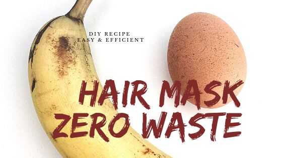 zero waste hair mask with egg and banana