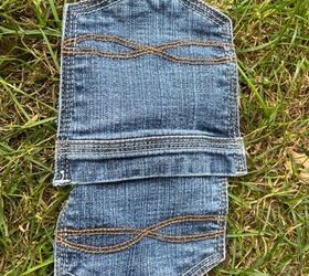 Upcycled Denim Phone Pocket “Jersey Girl Knows Best”