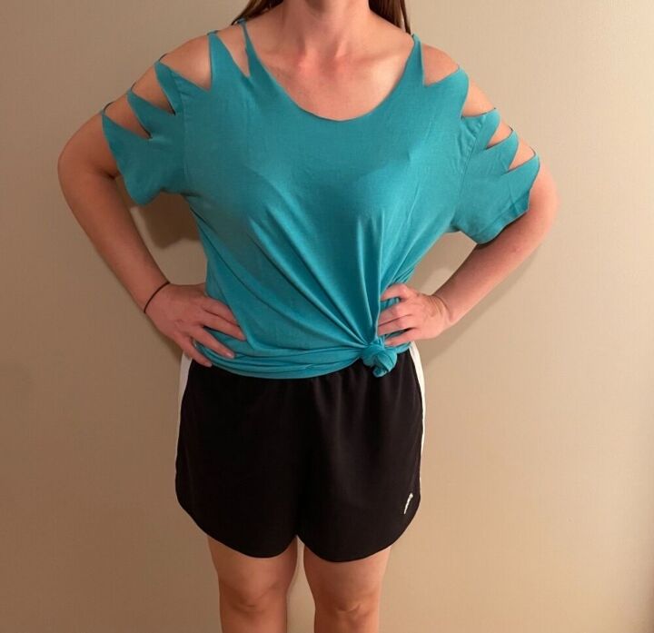 upcycle tshirt into workout shirt jersey girl knows best