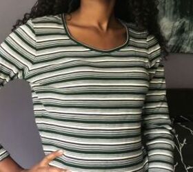 easy t shirt cutting hack how to make a diy wrap and tie crop top, How to make a wrap top out of a shirt