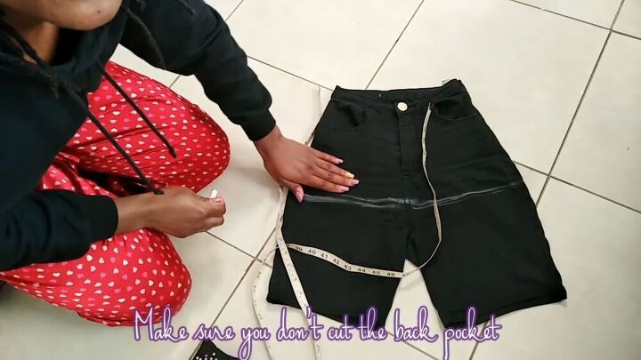 how to make shorts into a skirt easy fun diy tutorial, DIY denim skirt tutorial