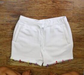 diy sweat shorts crop top matching set from old sweatpants easy sew