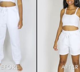 DIY Sweat Shorts & Crop Top Matching Set From Old Sweatpants