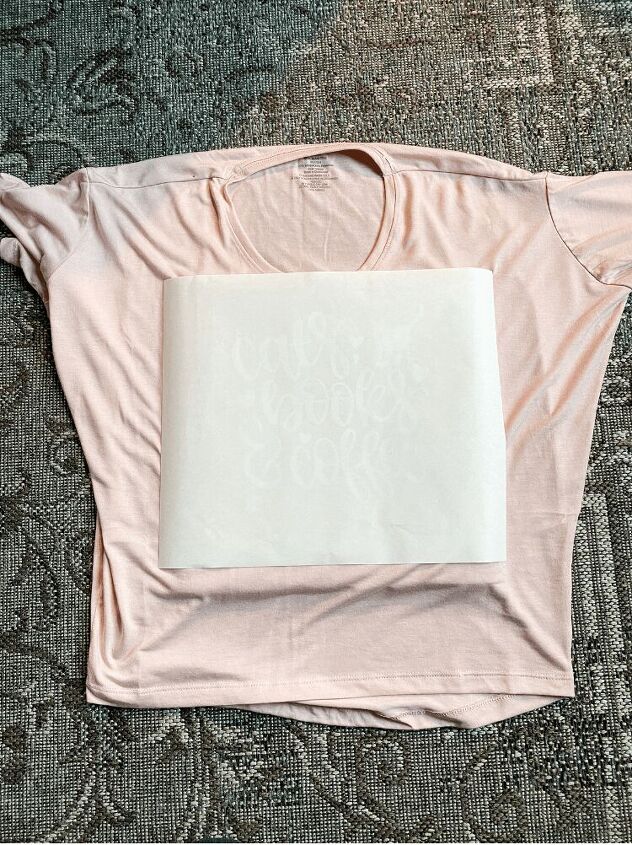 diy cozy lounge shirt, Add the butcher paper before applying heat with the Heat Press