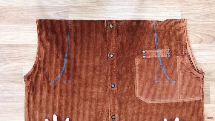 how to sew an overall dress out of an old corduroy shirt, How to make an overall dress
