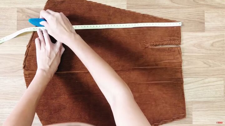 how to sew an overall dress out of an old corduroy shirt, Making the straps for the DIY overall dress