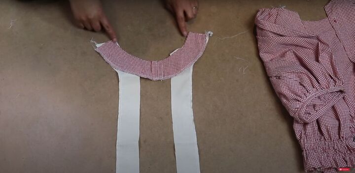how to make a pretty strawberry blouse diy bow back top tutorial, Making the strawberry blouse