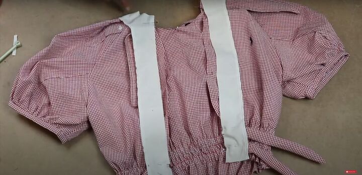 how to make a pretty strawberry blouse diy bow back top tutorial, DIY tie back top