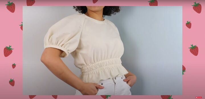 how to make a pretty strawberry blouse diy bow back top tutorial, Finished DIY bow back top