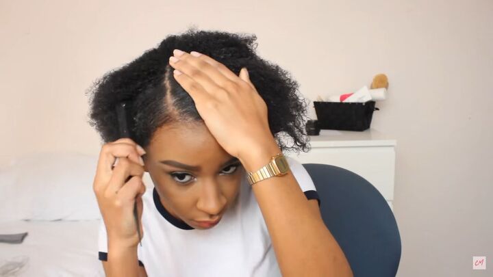 3 cute protective hairstyles for curly hair that are super easy to do, Parting natural hair
