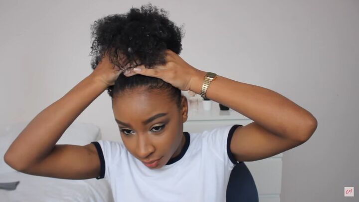 3 cute protective hairstyles for curly hair that are super easy to do, Tying hair up