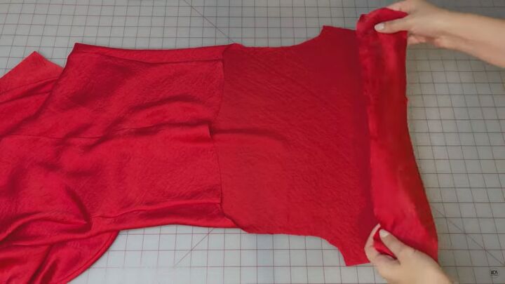 how to sew a satin slip dress Sadie Slip Dress Tutorial - Cutting out silk on the bias in between paper