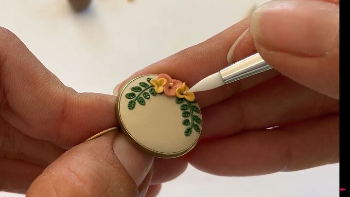 simple polymer clay applique embroidery tutorial for dainty earrings, Using the polymer clay embroidery technique