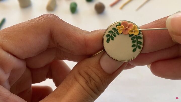 simple polymer clay applique embroidery tutorial for dainty earrings, How to make floral polymer clay earrings