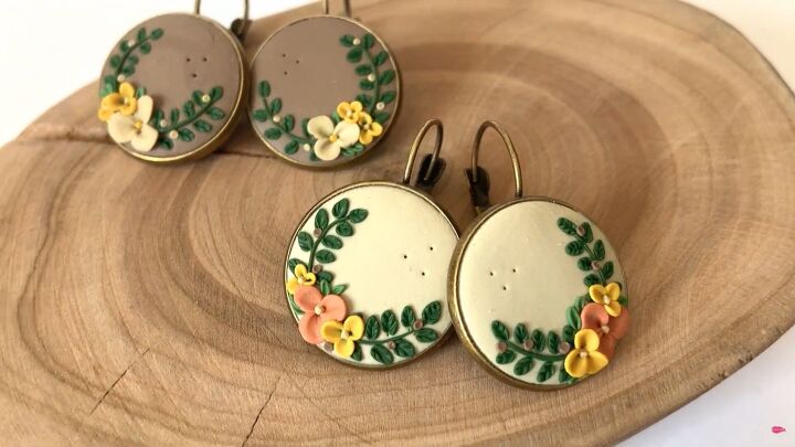 simple polymer clay applique embroidery tutorial for dainty earrings