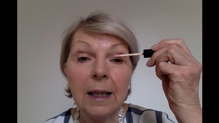 how to easily perfectly apply eye makeup for mature women, Applying eye primer to mature eyes