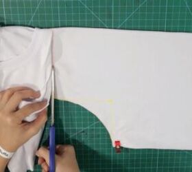 how to easily make a cute diy peasant top from a t shirt, Easy t shirt refashion