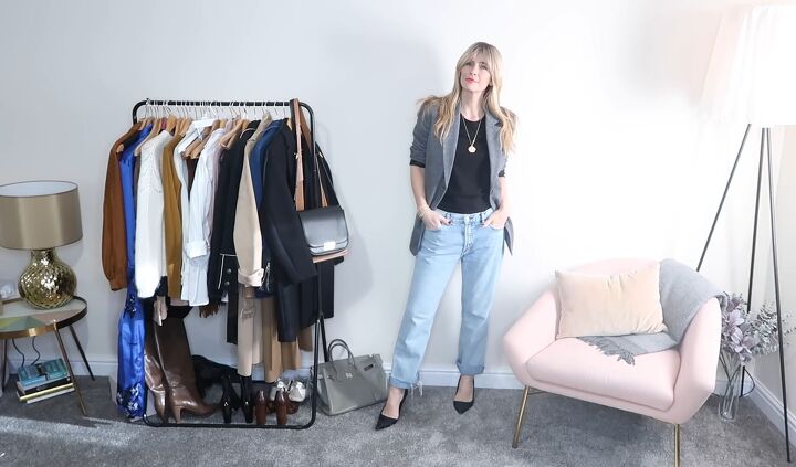how to play around have fun styling your capsule wardrobe, Dressing up boyfriend jeans for the evening