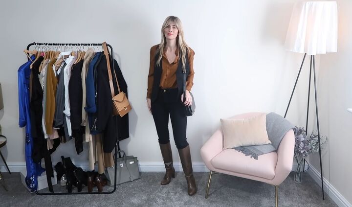 how to play around have fun styling your capsule wardrobe, Black skinny jeans with boots
