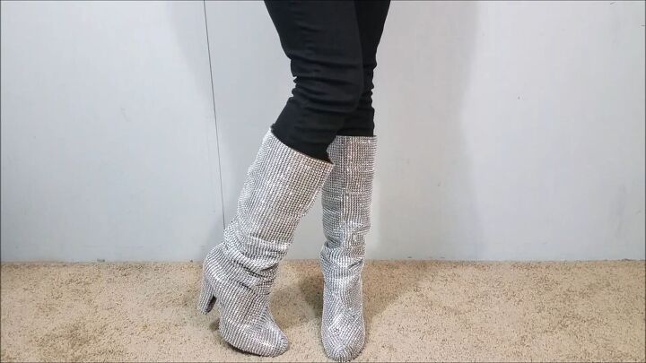 looking for glamourous footwear try these diy ysl crystal boots, DIY YSL crystal boots just like Rihanna s