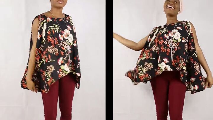 need an easy no pattern sewing project make this simple circle top, Modelling the DIY circle top