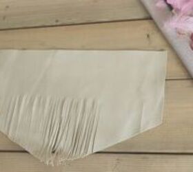 how to make a beach bag fun boho diy beach tote bag tutorial, Cutting slits in the fabric to make fringe