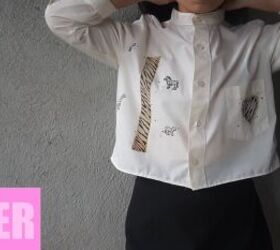 How to Make a Trendy DIY Mandarin Collar Top From a Plain Shirt