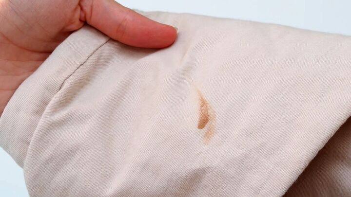 how to get makeup stains out of clothes in 3 super simple steps, Makeup stain on light jeans