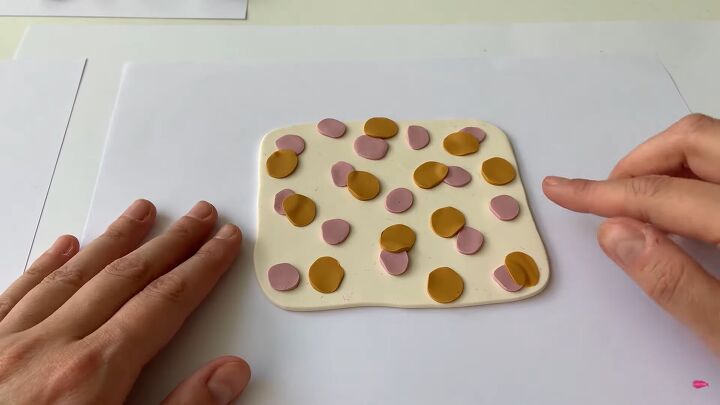 how to make cute earrings from an artsy polymer clay slab, Creating a polymer clay slab design