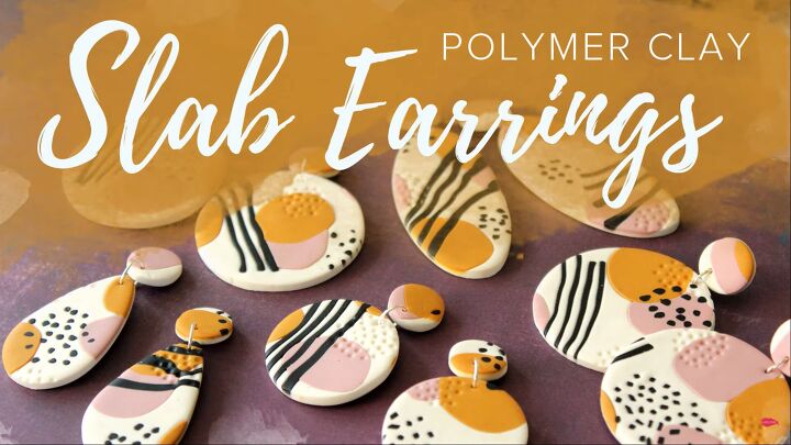 how to make cute earrings from an artsy polymer clay slab, Polymer clay slab tutorial