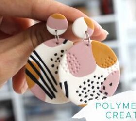 How to Make Cute Earrings From an Artsy Polymer Clay Slab