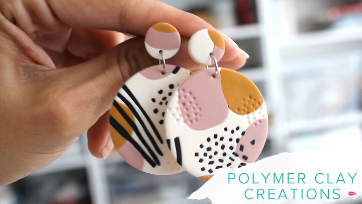 how to make cute earrings from an artsy polymer clay slab