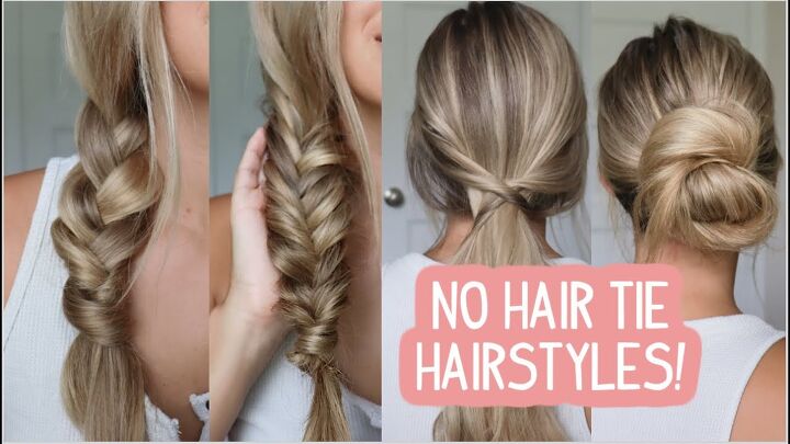 how to tie your hair without a hair tie 4 different cute ways, How to tie your hair without a hair tie