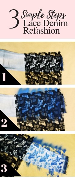 10 minute diy lace denim jeans refashion tutorial