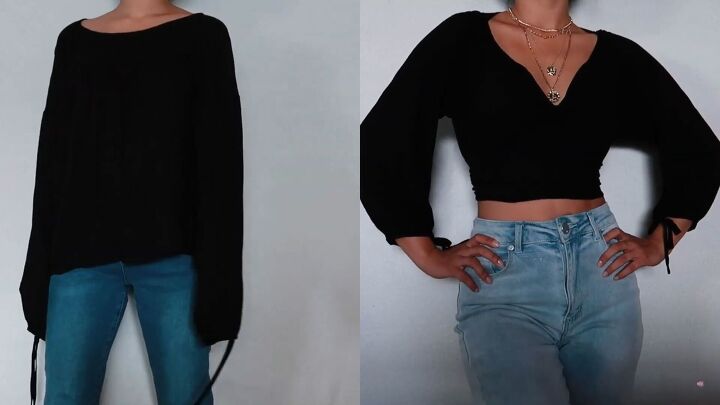 how to make a peasant crop top out of an old baggy shirt, How to make a peasant top out of a shirt