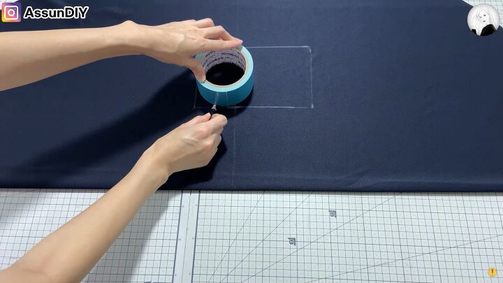 how to make an elegant circle vest you can wear 3 different ways, Using a large roll of tape to get the curve