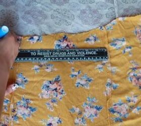 how to upcycle a maxi dress into 4 new cute garments, Measuring the waist and bottom of the skirt