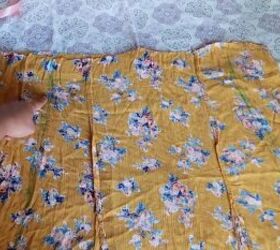 how to upcycle a maxi dress into 4 new cute garments, Cutting the fabric for the DIY skirt