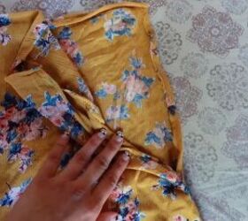 how to upcycle a maxi dress into 4 new cute garments, Leaving part of one seam open