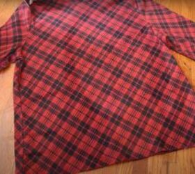 how to make a plaid shirt into a dress easy diy tutorial, This was the long plaid t shirt before