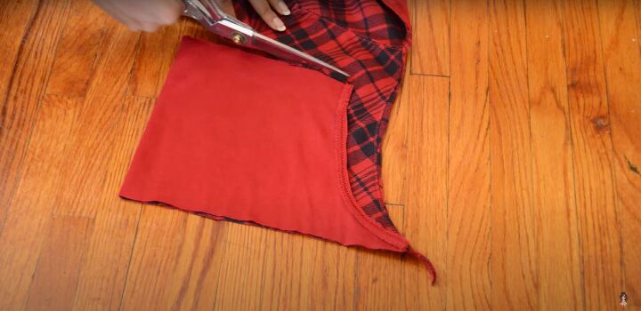 how to make a flannel shirt into a dress DIY upcycled flannel shirt dress refashion tutorial