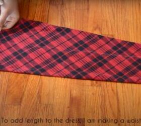 how to make a plaid shirt into a dress easy diy tutorial, Cutting a waistband from the sleeves