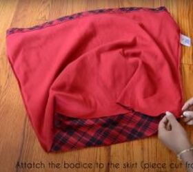 how to make a plaid shirt into a dress easy diy tutorial, Pinning the bodice to the skirt