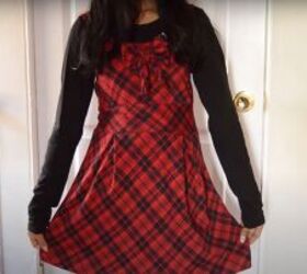 how to make a plaid shirt into a dress easy diy tutorial, How to make a plaid shirt into a dress