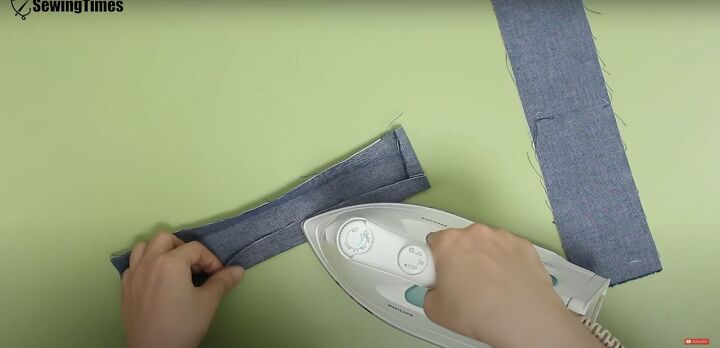 how to make shopping bags that fold easily into a pouch, Ironing the straps